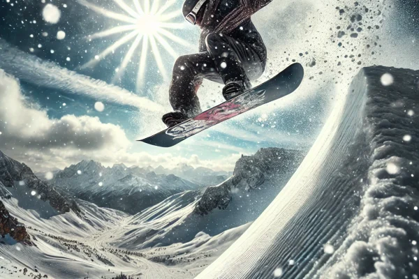 DALL·E 2025-03-17 23.49.58 - A dynamic image of a snowboarder performing a trick on a snow-covered mountain slope. The athlete is mid-air, executing an impressive flip or spin whi